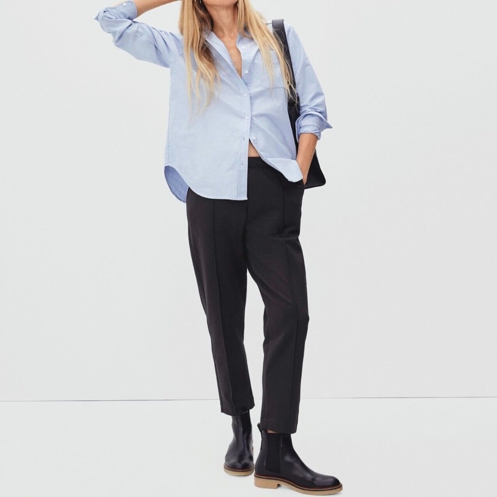New Everlane The Dream Pant Elastic Waist Tapered Leg Knit Pants Black Size XS - Picture 16 of 16